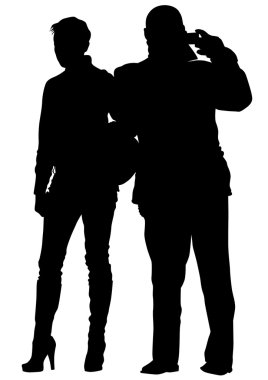 Fotoğraf kız ve adam beyaz arka plan üzerinde