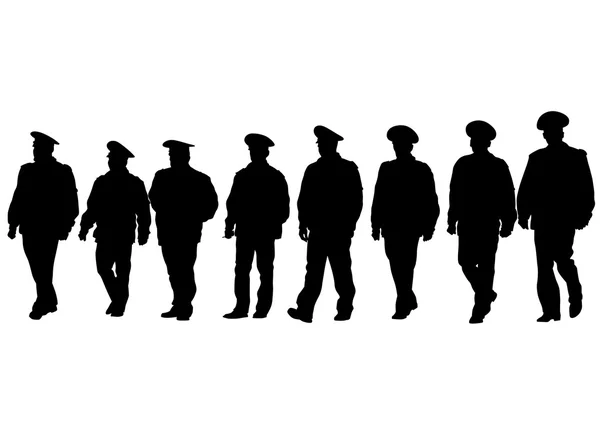Policiais em fundo branco — Vetor de Stock