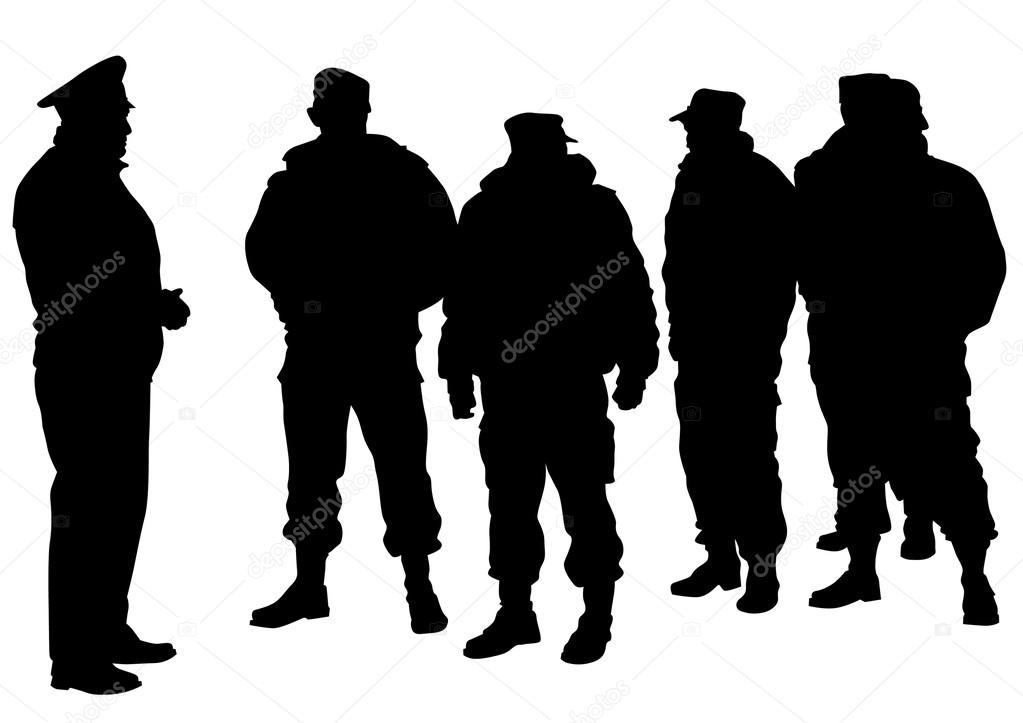 Police on white background