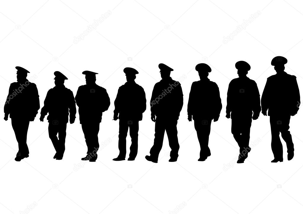 Police men on white background