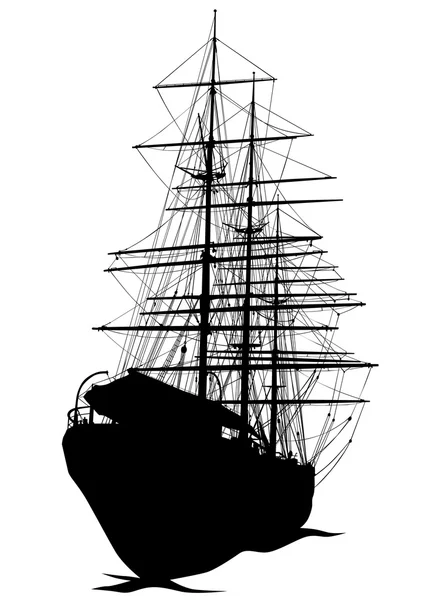 白い背景の上の帆船 — ストックベクタ