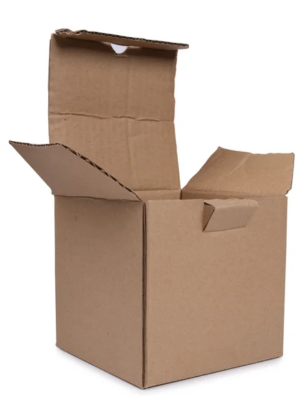 Cardboard box on white background — Stock Photo, Image