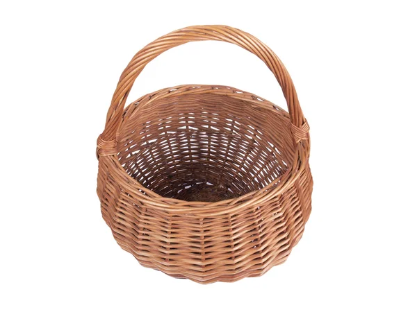 Wicker basket on white background — Stock Photo, Image