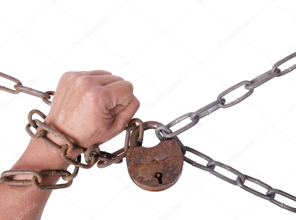 Man hand in chain