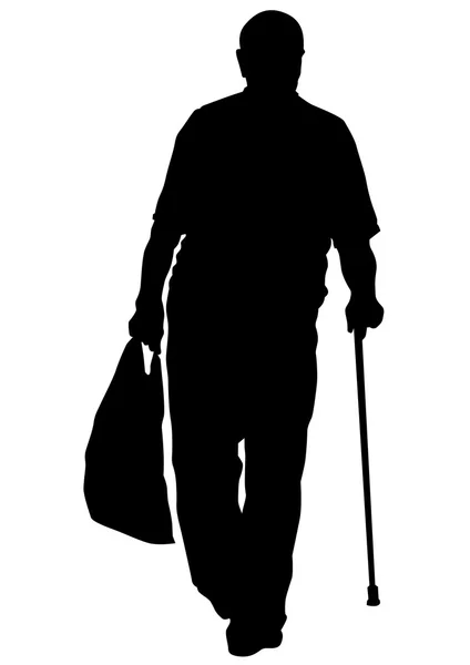 白色背景上的老年男性 — 图库矢量图片