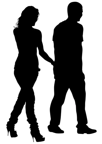 Пара хлопець і дівчина на білому тлі — стоковий вектор
