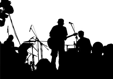 Gitarist grup beyaz arka plan üzerinde