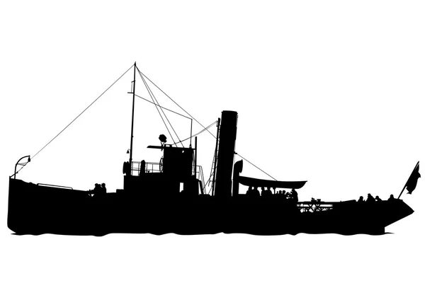 Barco retro sobre fondo blanco — Archivo Imágenes Vectoriales