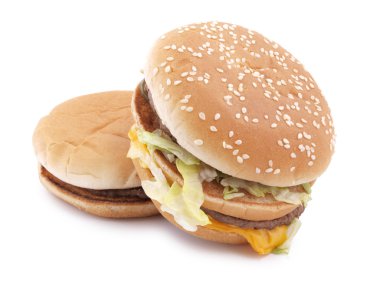 Beyaz bir arka plan Burgers