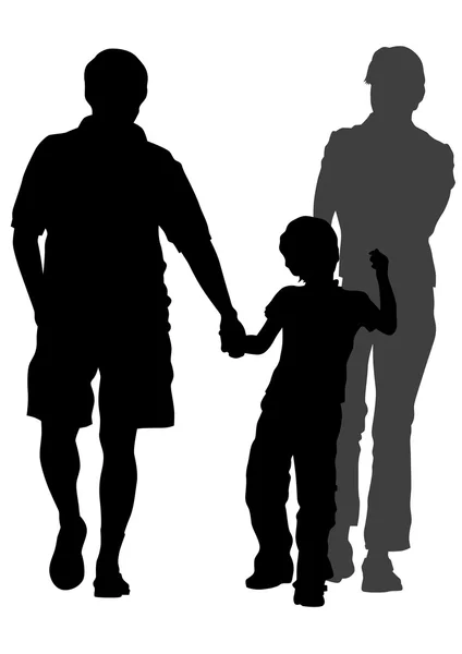 Mamma och pappa med barn — Stock vektor