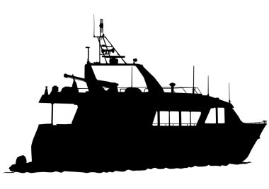 Beyaz arka plan üzerinde motor yelkenli