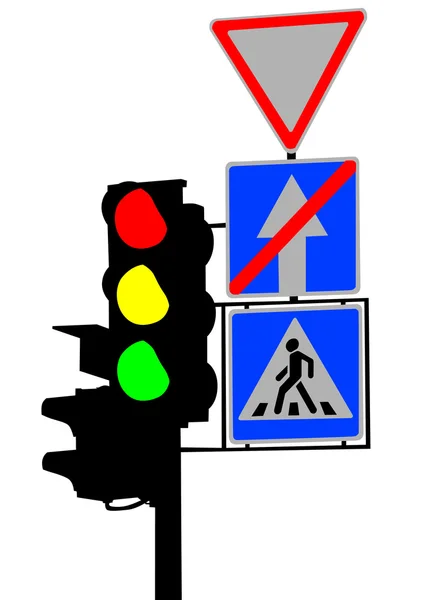 Traffic lights on white background — Stock Vector