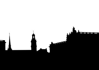 Beyaz arka plan üzerinde kale