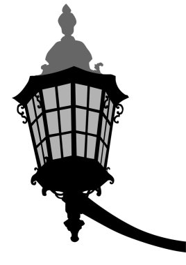 Beyaz arka plan üzerinde Retro fener