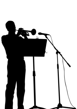 Beyaz arka plan üzerinde trompet