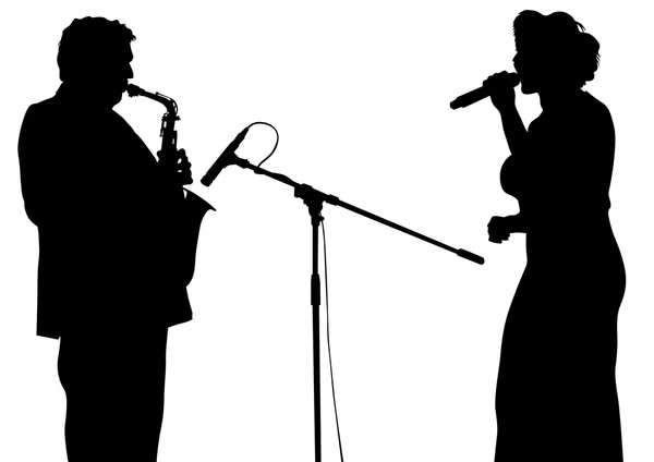 Saxofone sobre fundo branco — Vetor de Stock