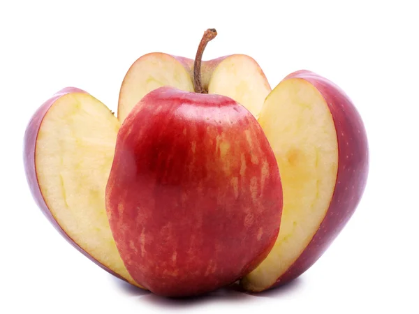 Röda söta äpple på vit bakgrund — Stockfoto