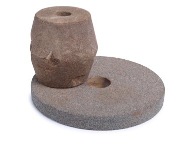 Beyaz bir arka plan üzerinde bileme taşı