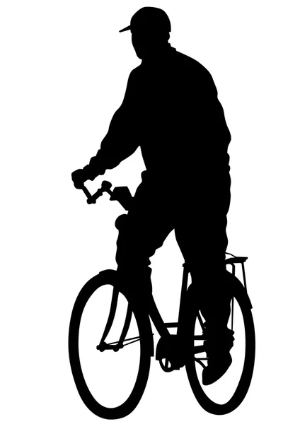 Ciclista chico sobre fondo blanco — Vector de stock