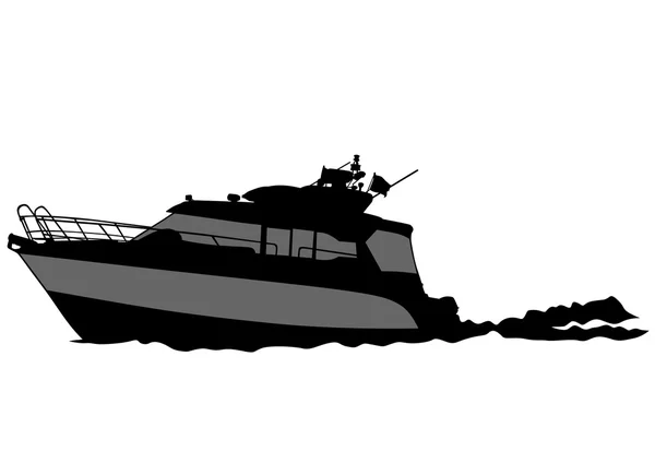 Ver barco en blanco — Vector de stock