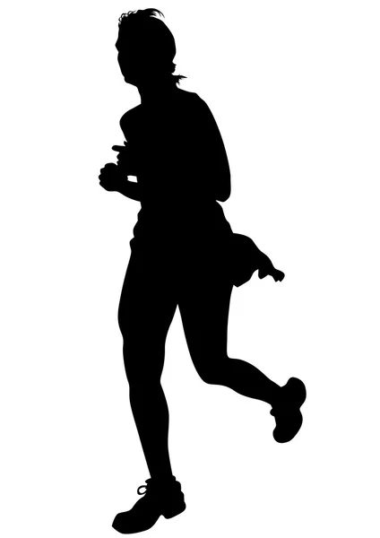 Chica de carrera sobre fondo blanco — Vector de stock