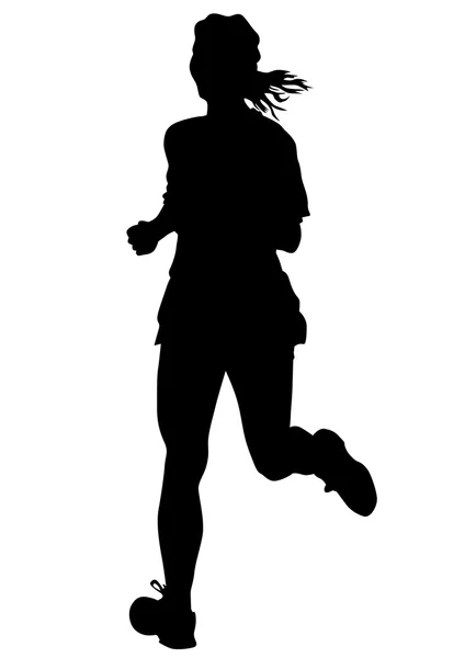Courir les femmes sur fond blanc — Image vectorielle