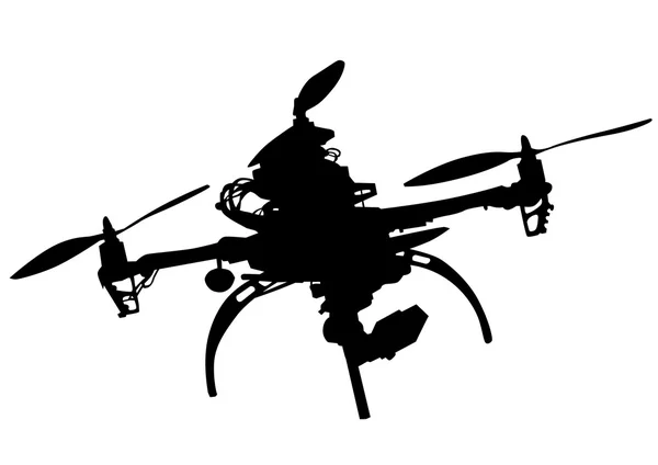 Quadrocopter op witte achtergrond — Stockvector