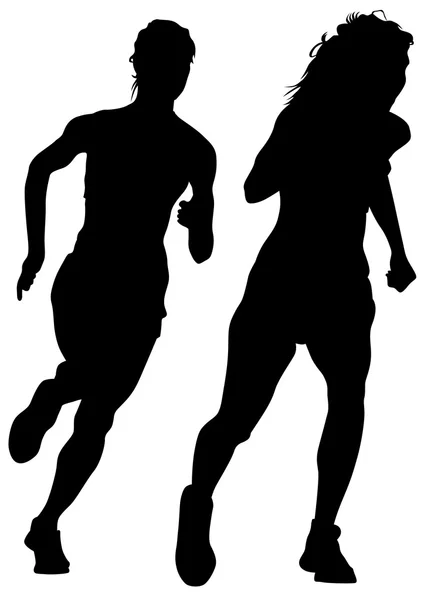 Athlètes de course femmes — Image vectorielle