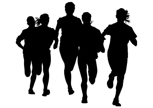Marathon femme sur fond blanc — Image vectorielle