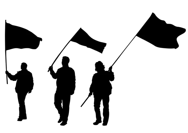 Флаги людей на белом фоне — стоковый вектор