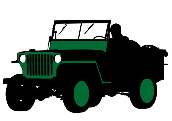 Ejército automático sobre fondo blanco — Vector de stock