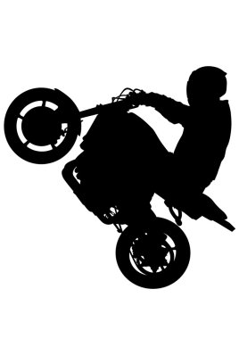 Beyaz arka plan üzerinde motorlar binici