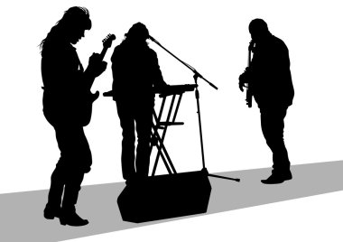 İnsanlar müzik grubu beyaz arka plan üzerinde