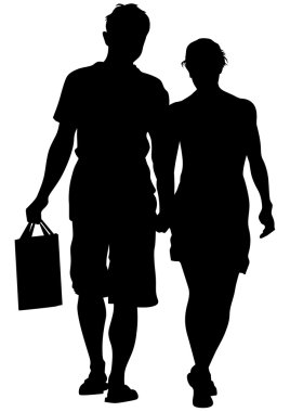 Beyaz arka plan üzerinde çiftler aşık