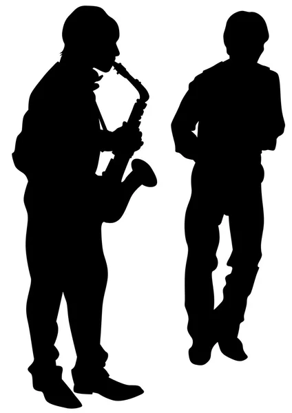 Jazzový saxofon na bílém pozadí — Stockový vektor