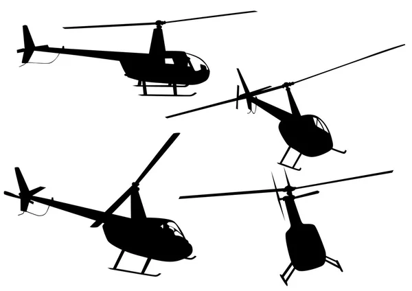 Vrtulníky na bílém pozadí — Stockový vektor