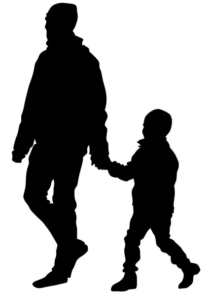 父亲和小儿子 — 图库矢量图片