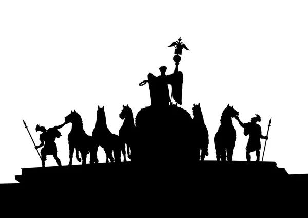 白い背景の乗馬記念碑 — ストックベクタ