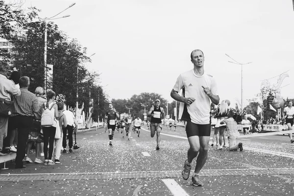 September 2018 Minsk Weißrussland Halbmarathon Minsk 2018 Ein Marathonlauf Bei — Stockfoto