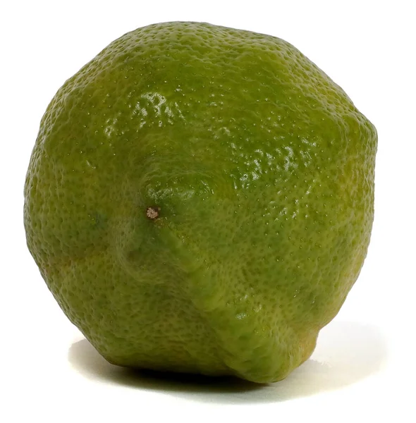 Свіжий Зелений Лимон Ізольовані Білому Тлі — стокове фото