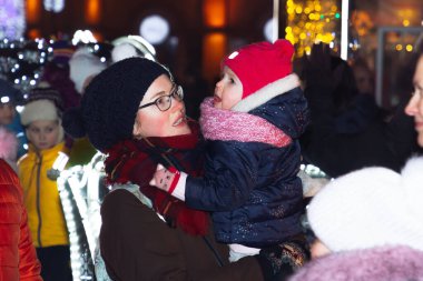 30 Aralık 2018 Minsk Beyaz Rusya yeni yıl kutlamaları Kent Meydanı.
