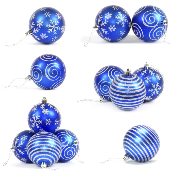 Blue christmas balls — Stock Photo, Image