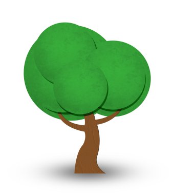 Beyaz arkaplanda ağaç simgesi izole edildi