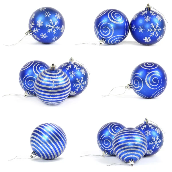 Set Christmas Balls Ornaments Isolated White Background — ストック写真