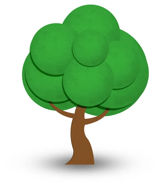 New Cartoon Style Tree Icon Isolated White Background Can Use — Stock Photo, Image