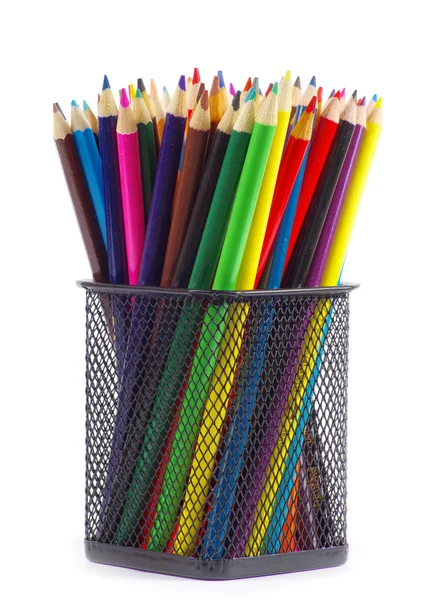 Crayons Différentes Couleurs Isolés Sur Blanc — Photo