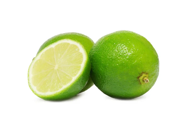 Fresh Limes Isolated White — Stock Photo, Image