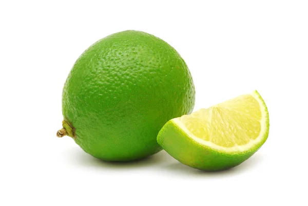 Fresh Limes Isolated White — Stock Photo, Image