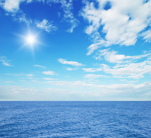 Beautiful sky and blue sea