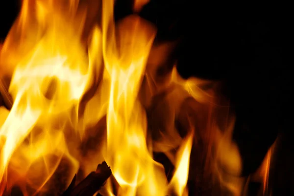 Fire Isolated Black — Stock Photo, Image